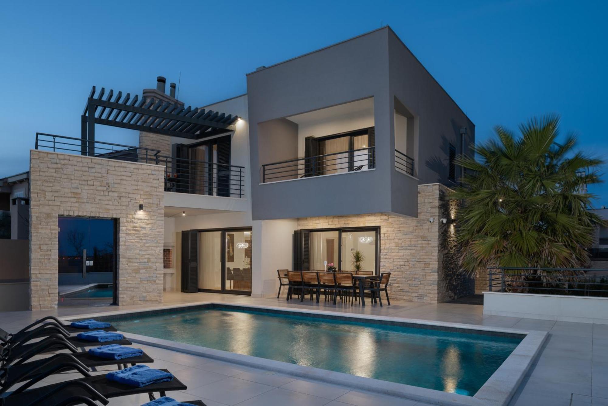 Villa Roca With Heated Pool And Sauna Privlaka  Luaran gambar