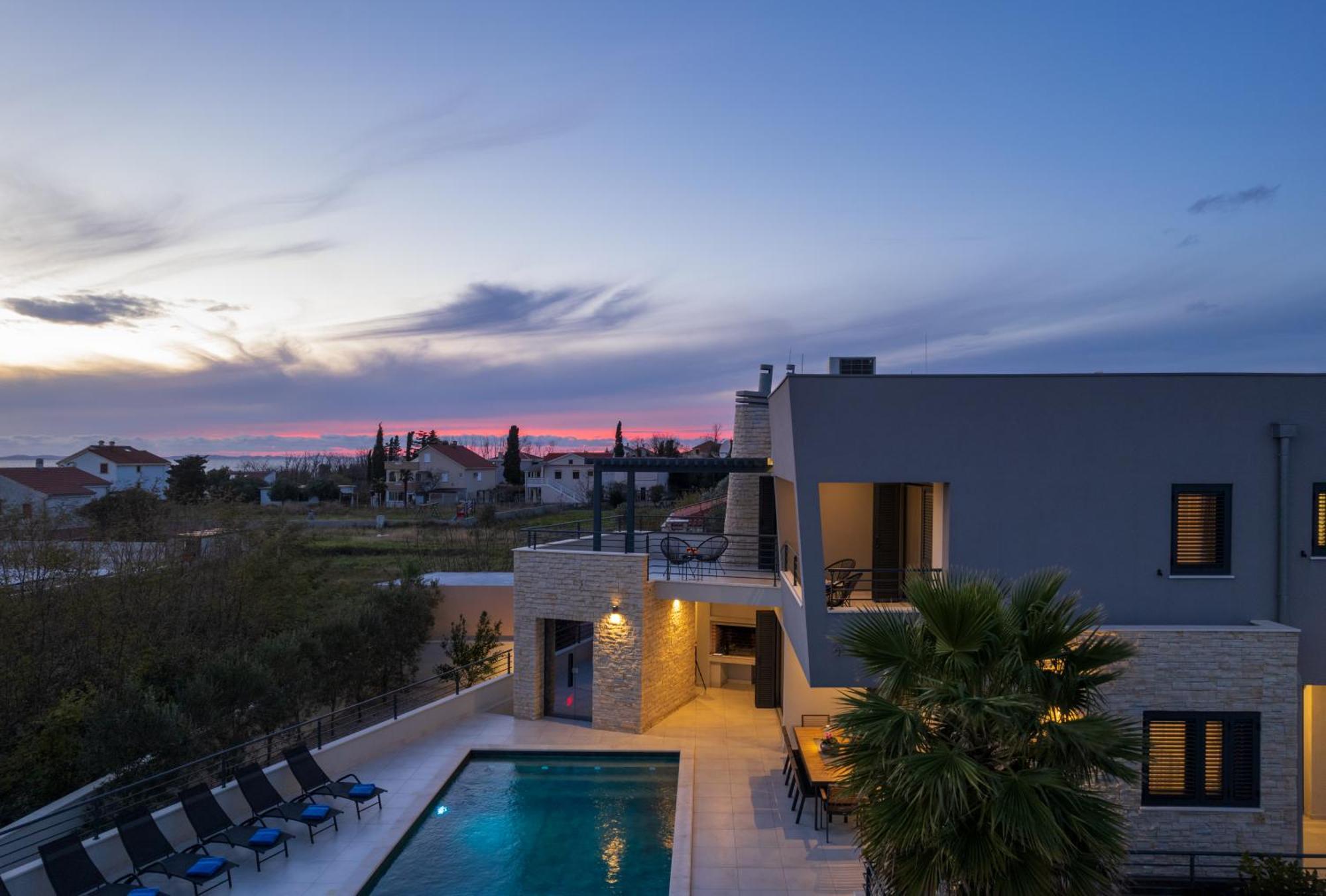 Villa Roca With Heated Pool And Sauna Privlaka  Luaran gambar